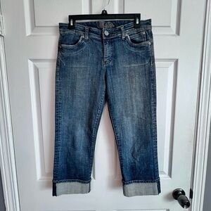 Kut From The Kloth Wide Cuff Crop Mid Rise Embroidered Back Pockets Women’s 6